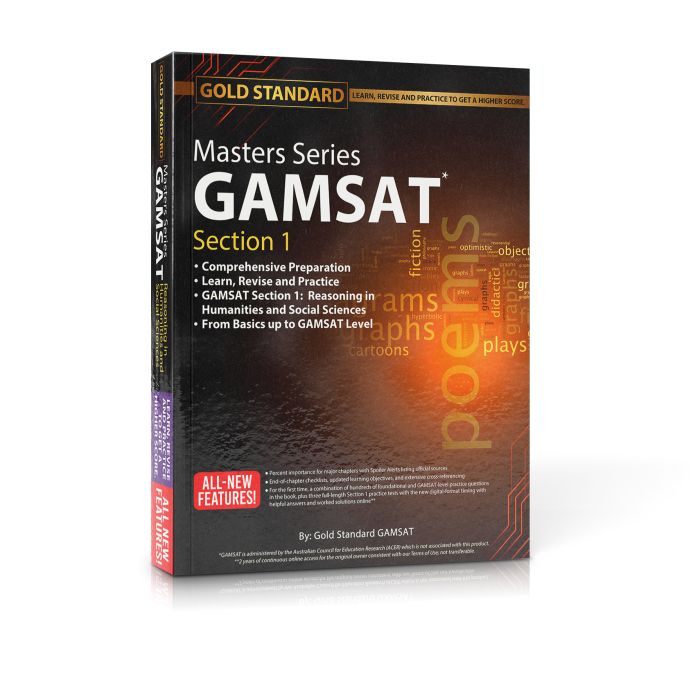 Masters Series GAMSAT Section 1 Preparation by Gold Standard