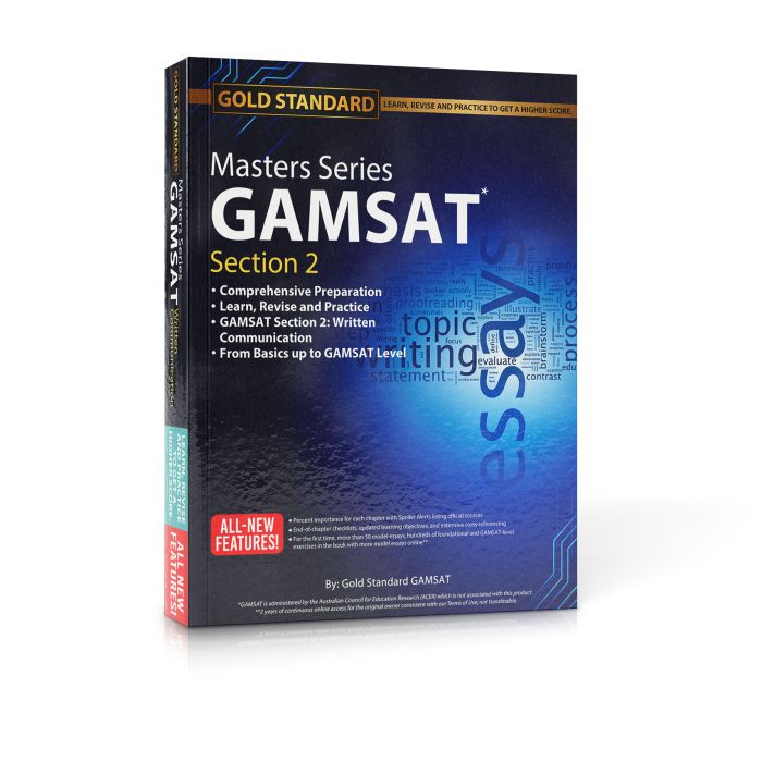 Masters Series GAMSAT Section 2 Preparation by Gold Standard