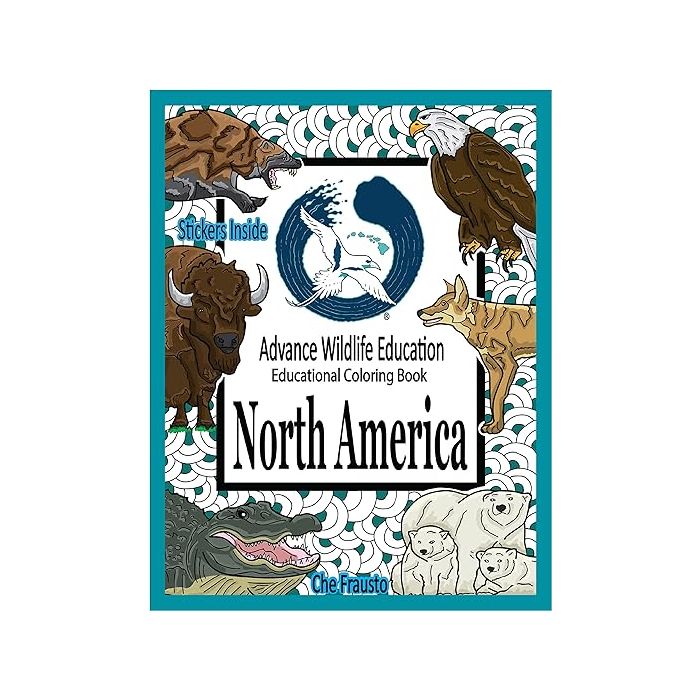 North America: Wildlife Educational Coloring Book